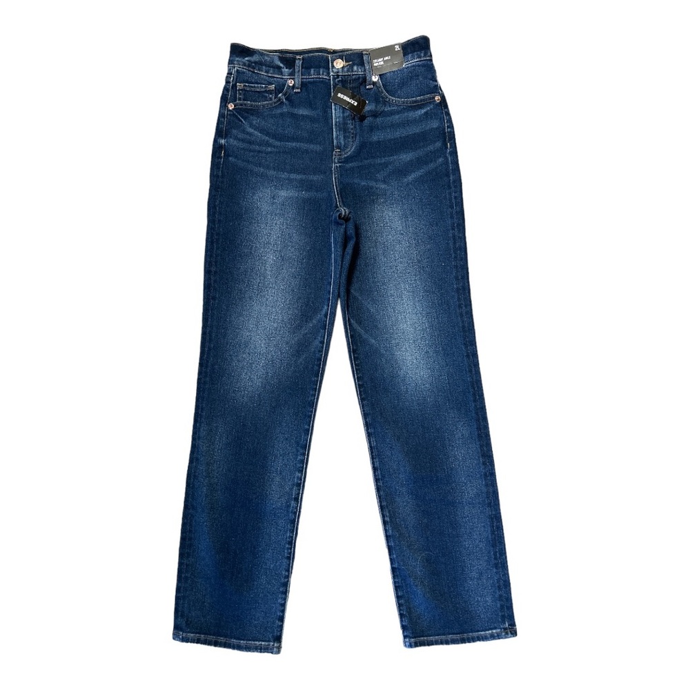 NWT Express Straight Ankle High Rise Dark Wash Jeans Women’s 2L  [285]